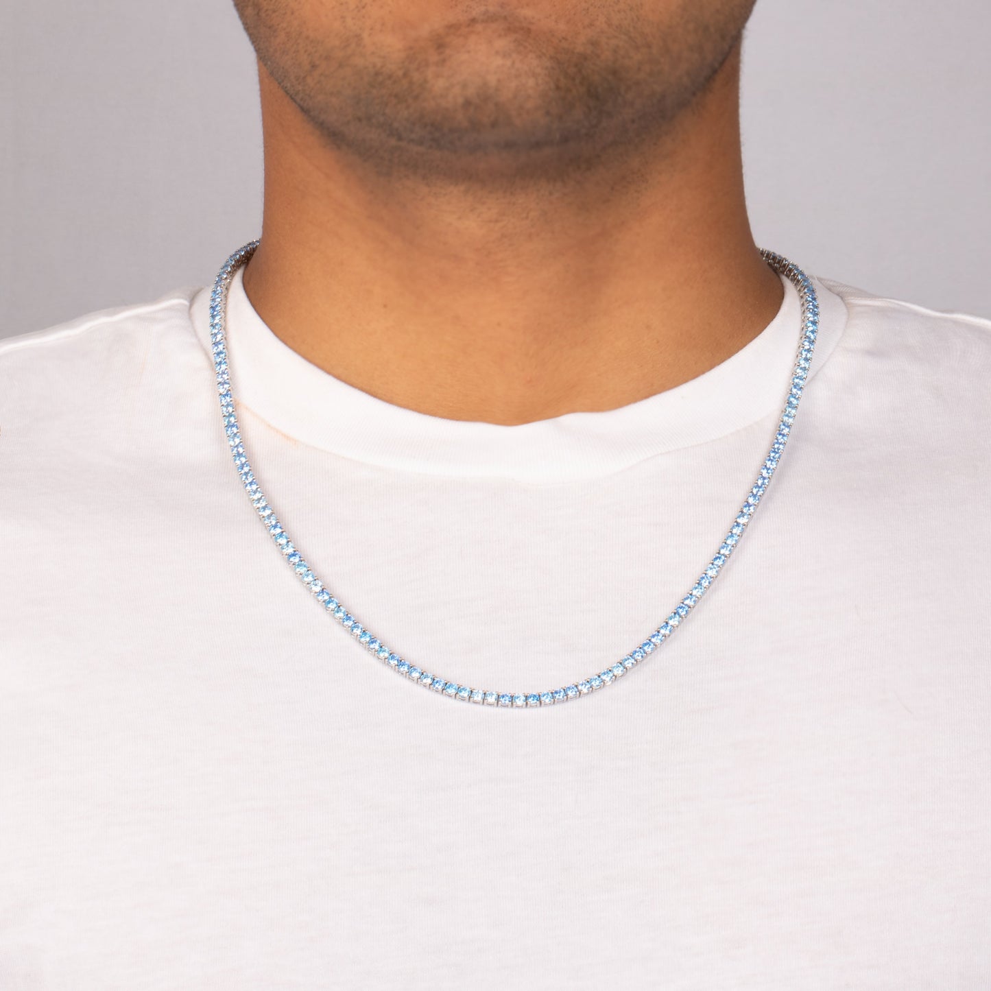 3MM TENNIS CHOKER - SKY BLUE