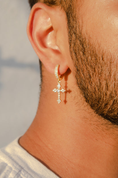 ICED CELTICCROSS EARRING