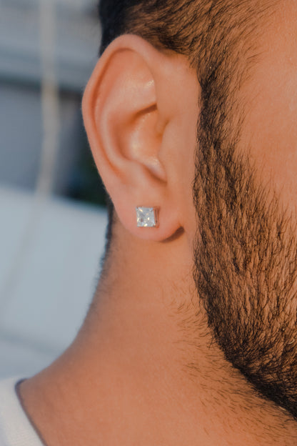 ICED SQAURE CUT STUD