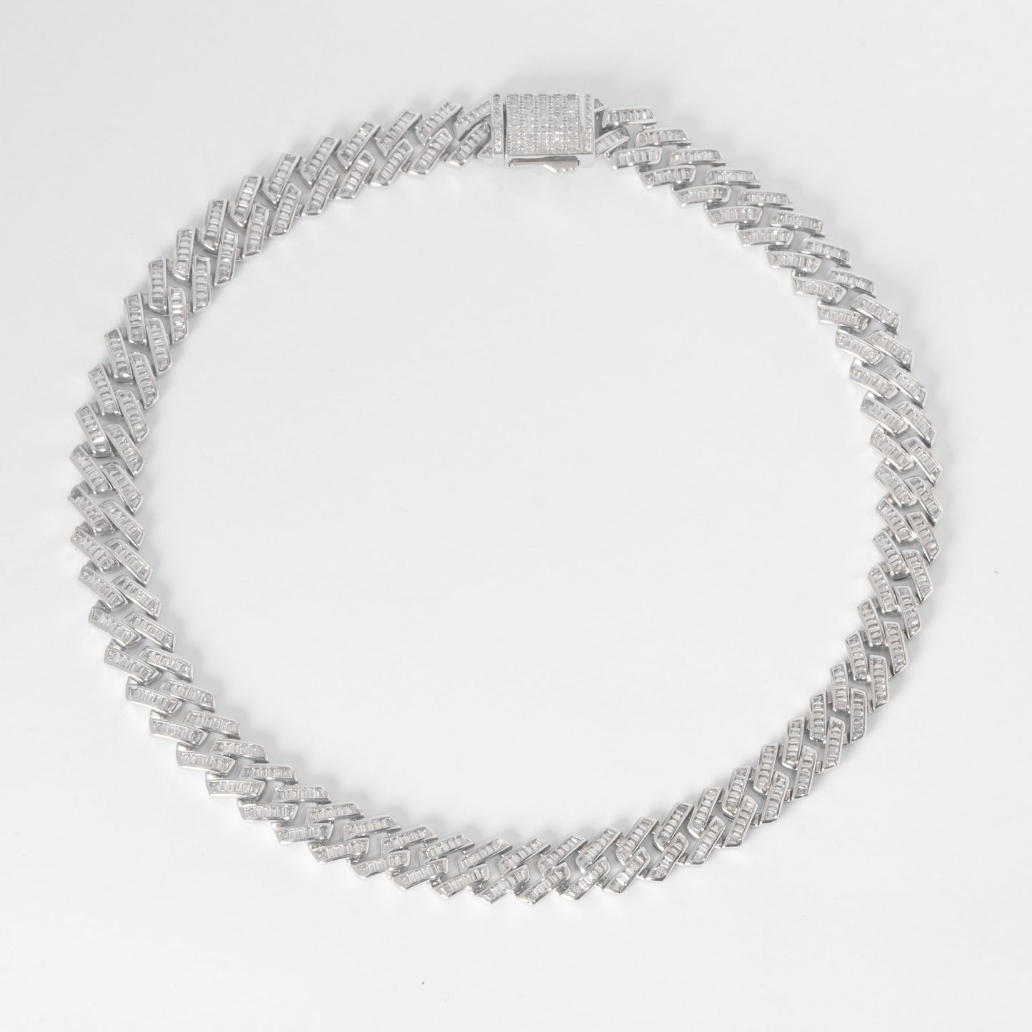 14MM ICED BAGUETTE PRONG CUBAN CHOKER