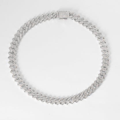 14MM ICED BAGUETTE PRONG CUBAN CHOKER