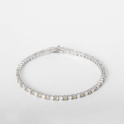 3MM TENNIS BRACELET - WHITE & YELLOW