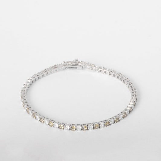 3MM TENNIS BRACELET - WHITE & YELLOW