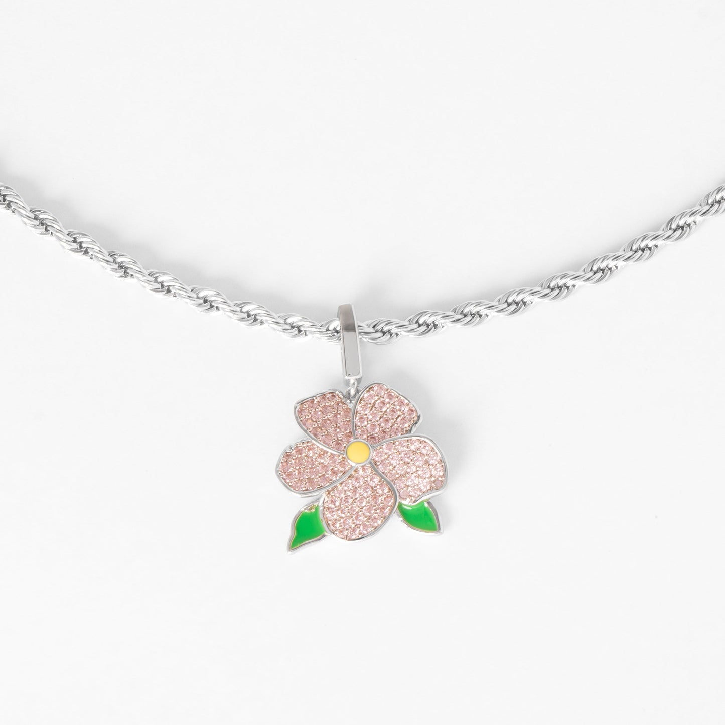 ICED FLOWER PENDANT - PINK