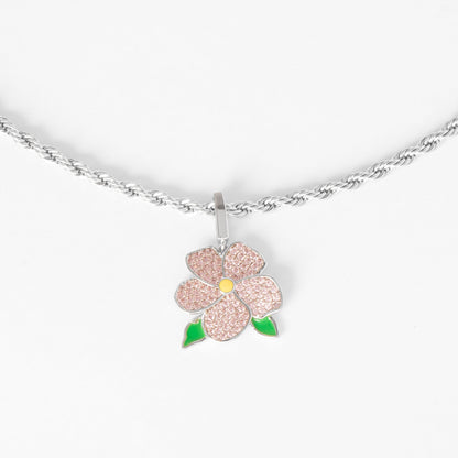 ICED FLOWER PENDANT - PINK