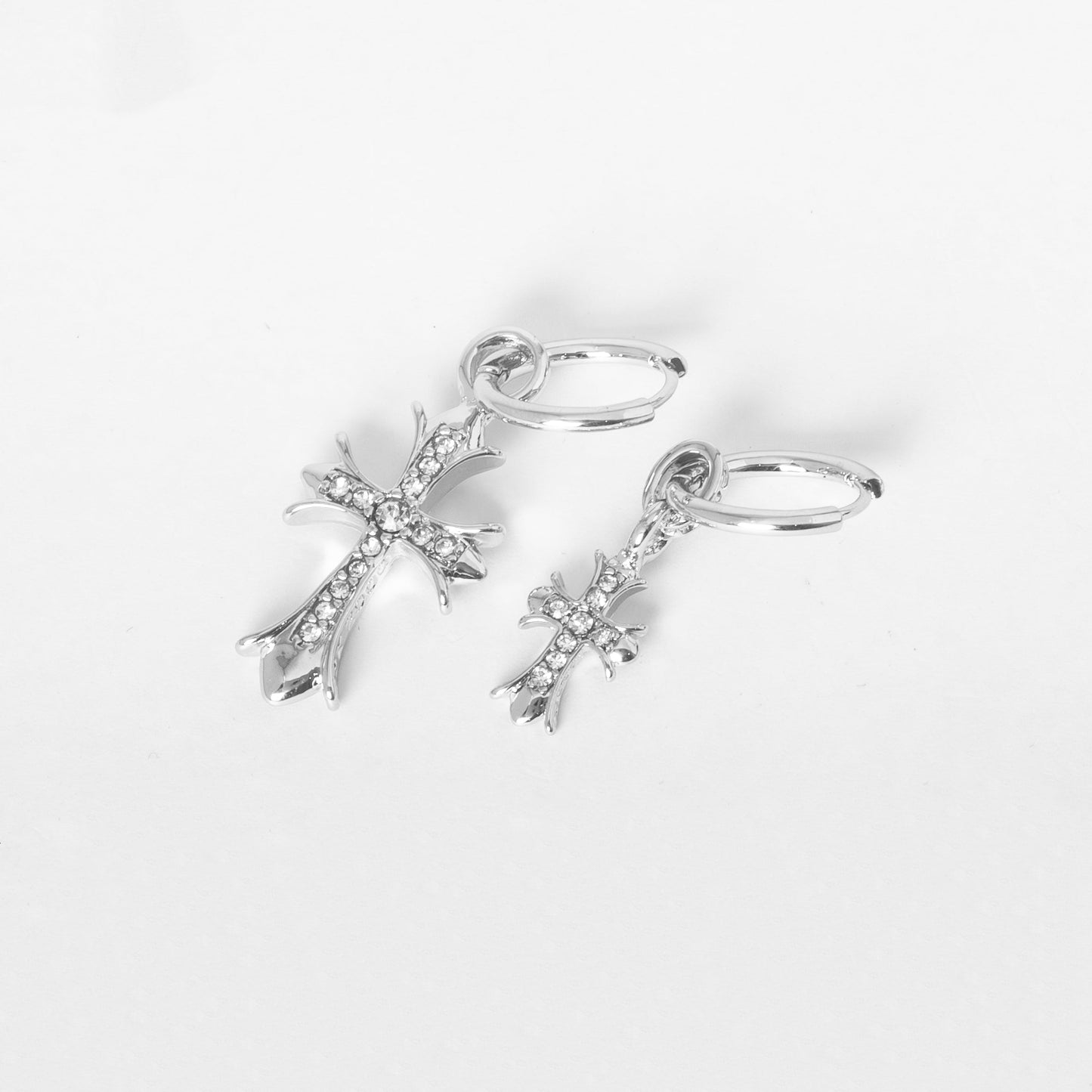 ICED HEAVY CROSS EARRING