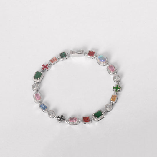 ICED MOTIF MULTIGEMSTONE BRACELET