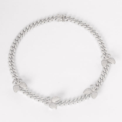 ICED SLEEK CUBAN CHAIN WITH DETACHABLE BUTTERFLIES